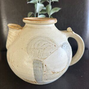 Artist Handmade Ceramic Stoneware Pottery 7 1/2" Bulbous Pitcher